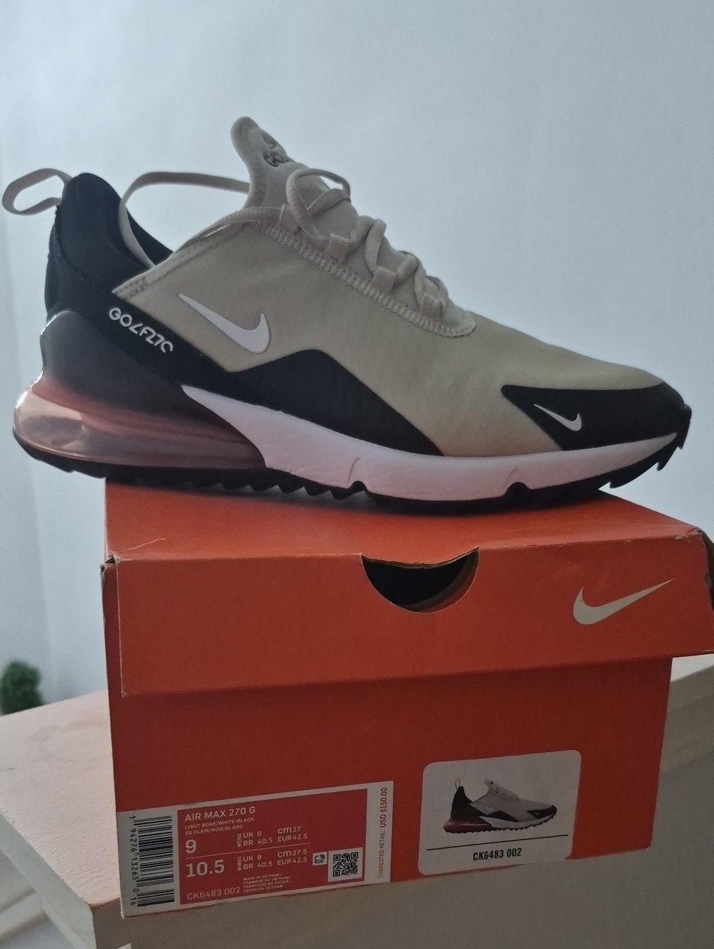 Nike Air Max 270 G Men's Sneakers in Beige and Black